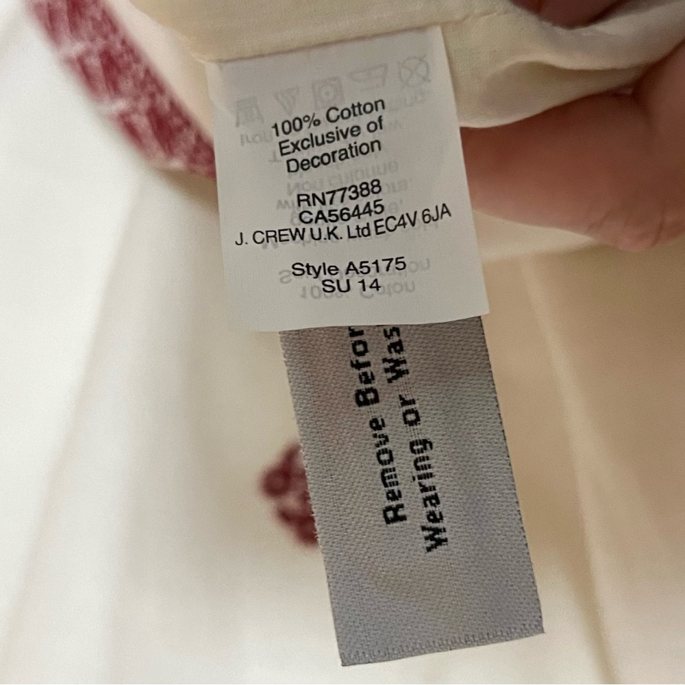 NWOT Madewell Embroidered Red Mosaic Cross Stitch Summer Dress Size 4 S Small - Picture 7 of 7